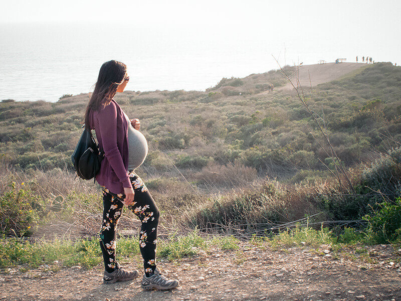 Coastal hike in the hours before labor started