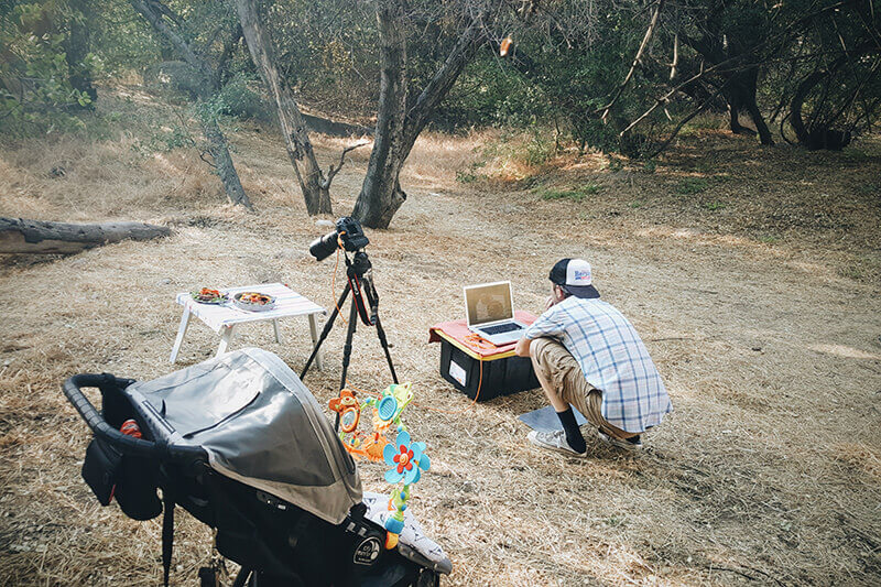 The baby boss supervising a shoot