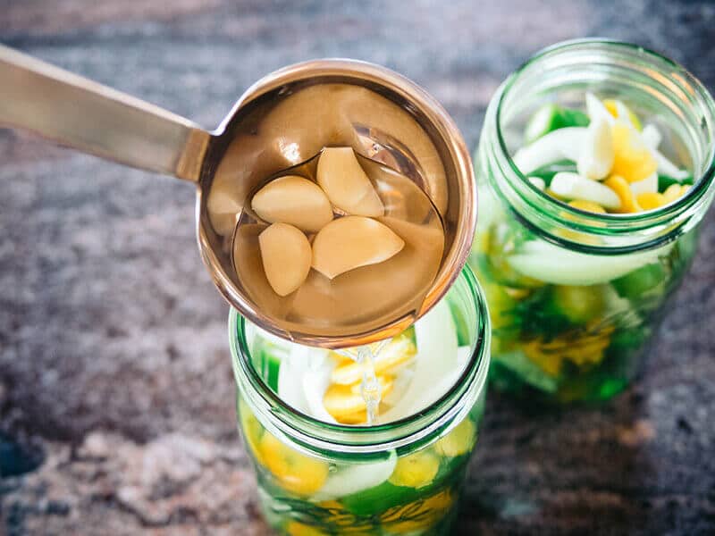 Garlic-infused brine