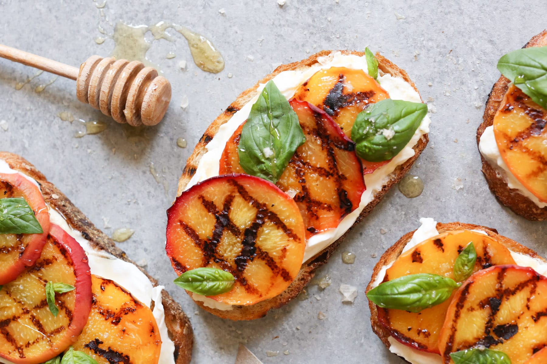 Grilled-Peach-Tartines-with-Burrata-Basil-Honey-5