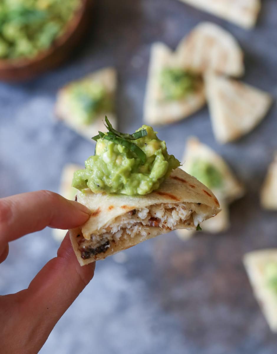 Mini-Crab-and-Bacon-Quesadillas-with-Sweet-Corn-Guacamole-6