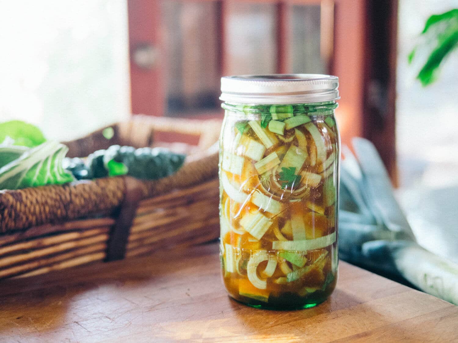 Pickled swiss chard stems