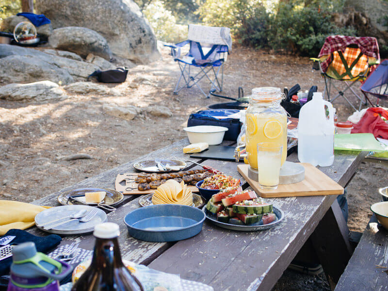 Setting up a recipe shot for The New Camp Cookbook