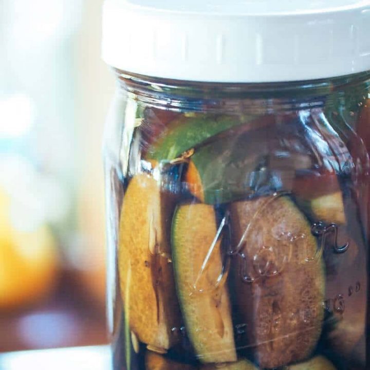 Salty sweet feijoa pickles