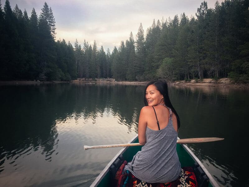 Canoeing at dusk
