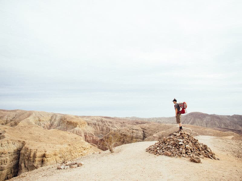 Looking out over the maze of trails in Big Painted Canyon