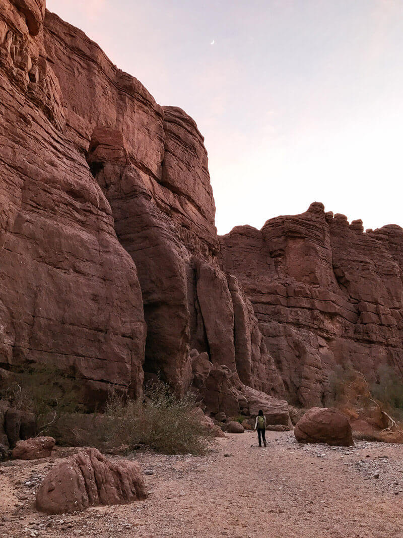 Sheer sandstone walls in Big Painted Canyon