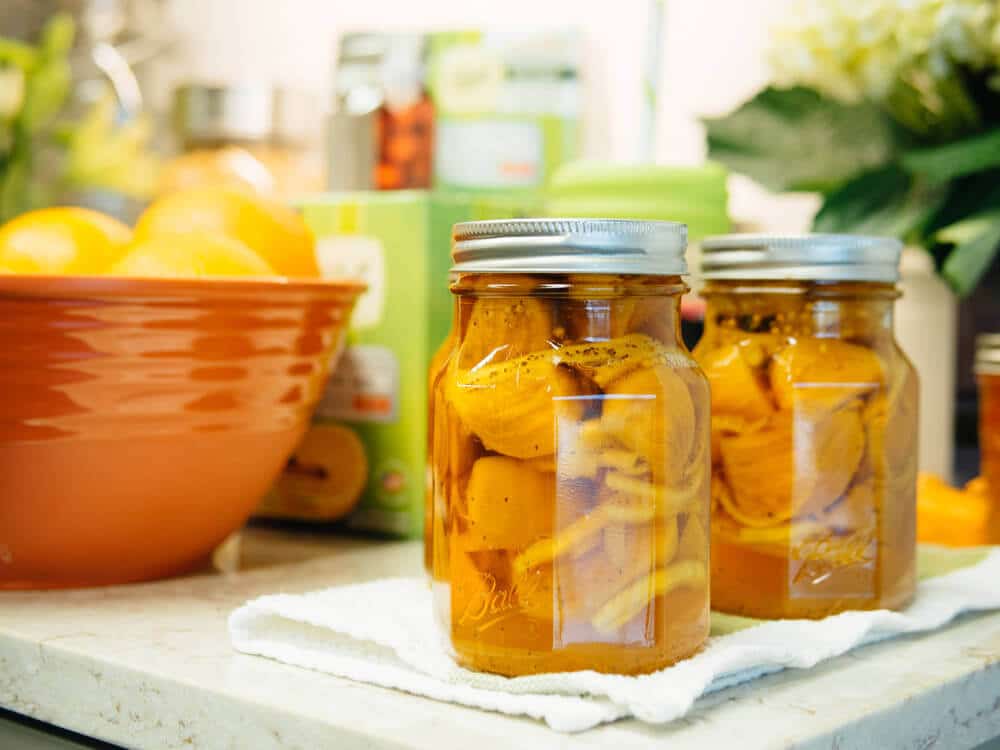 Bread and butter pickled beets in jars