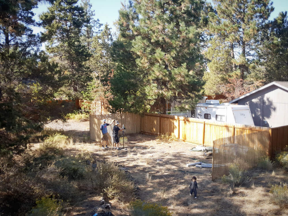 Building a chicken run in our new yard