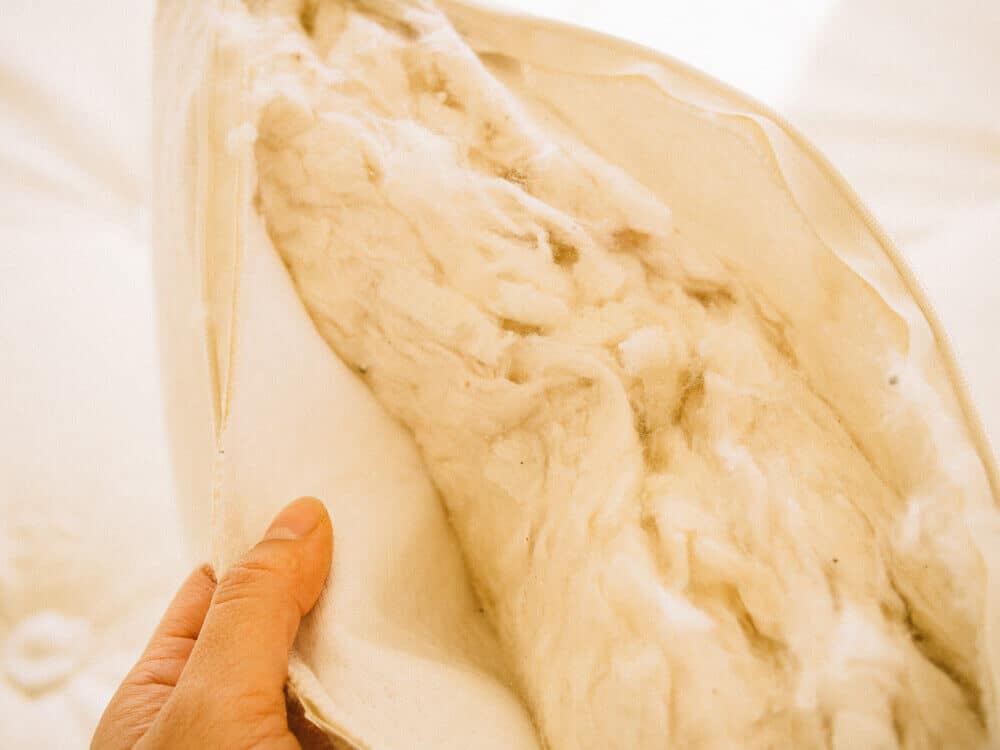 The filling can be removed as needed to adjust fluff