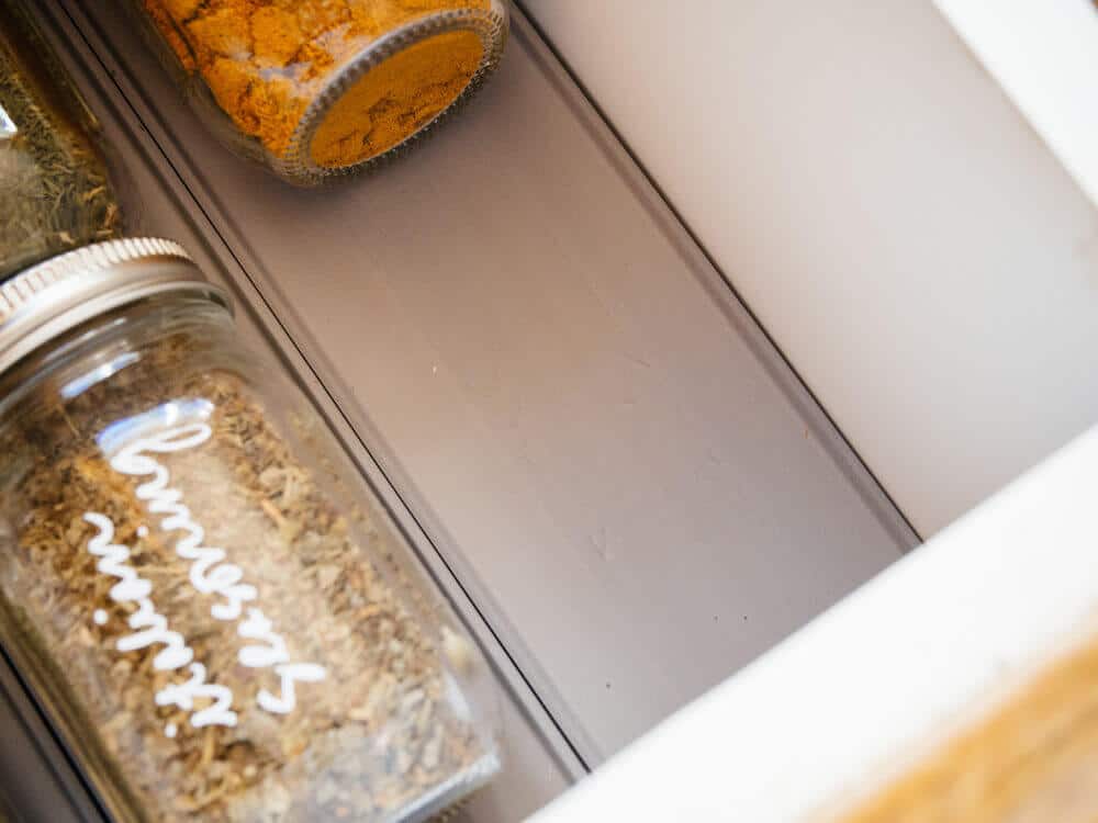 Soft foam liners inserted into a drawer