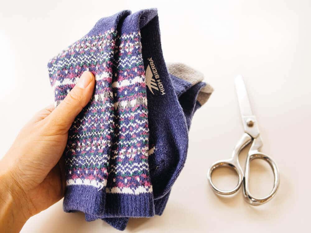 Wool socks to turn into koozies