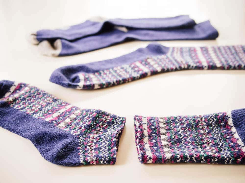 Cut and turn the sock inside out