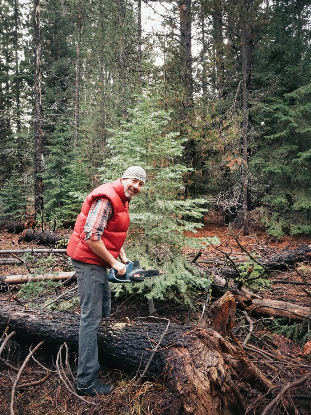 Cutting down our first Oregon Christmas tree