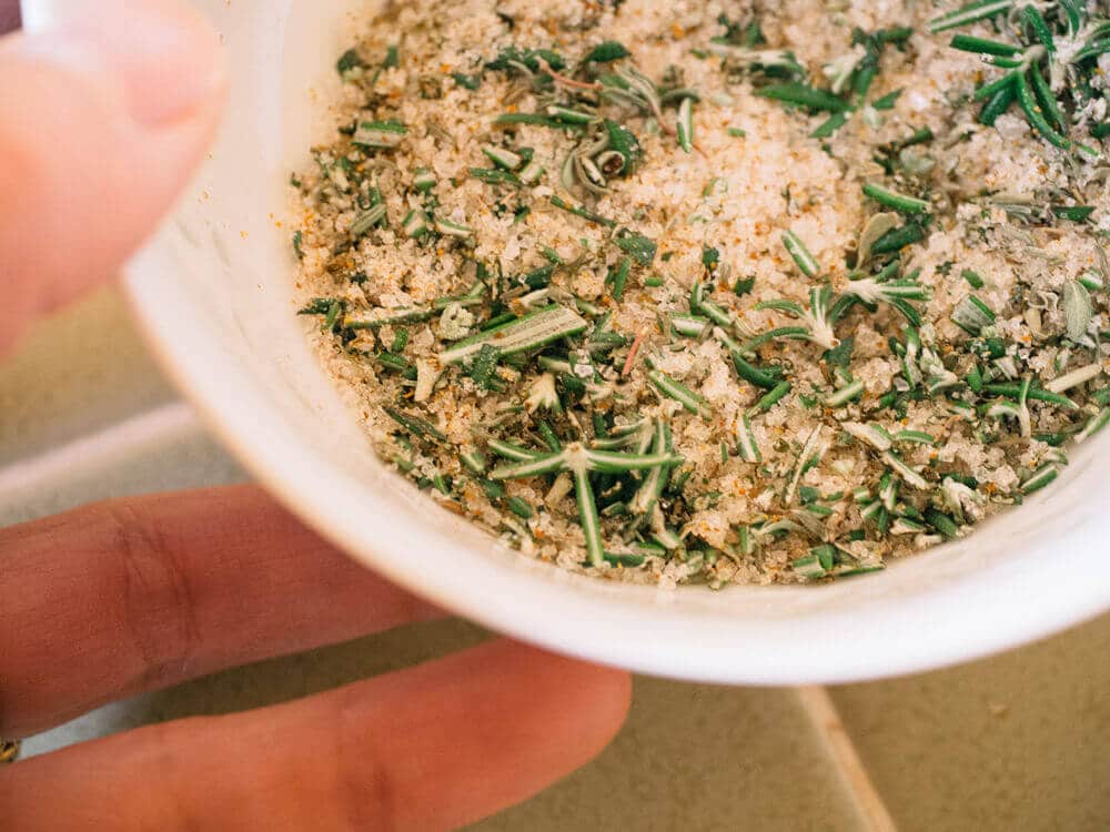 Spices and herbs for holiday nuts