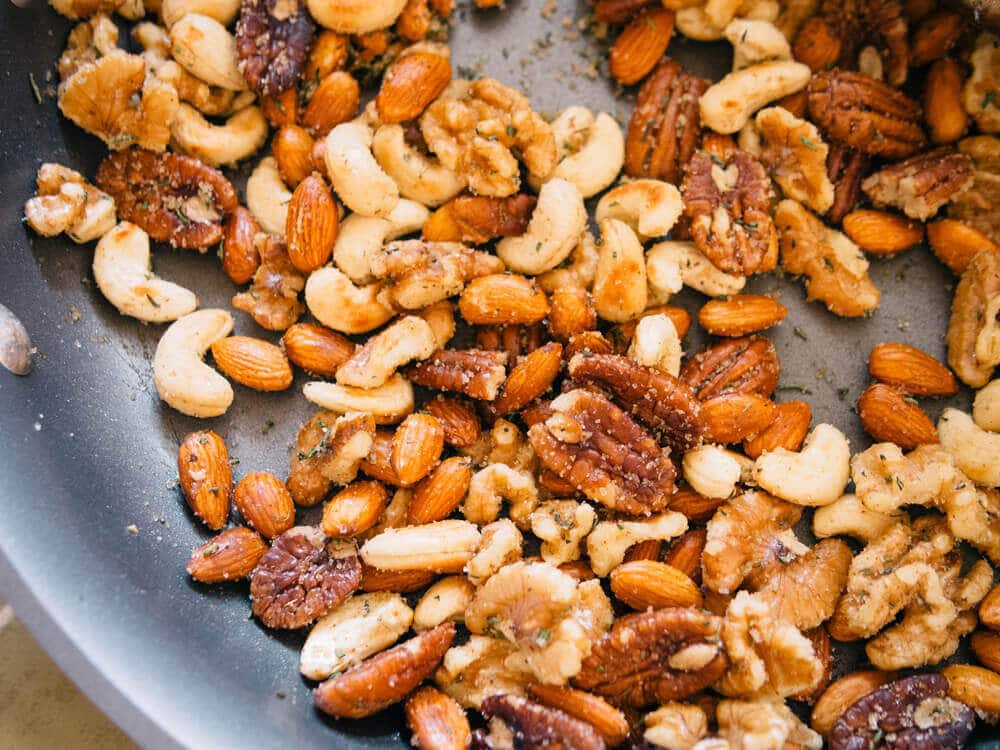 Holiday spiced and herbed nuts