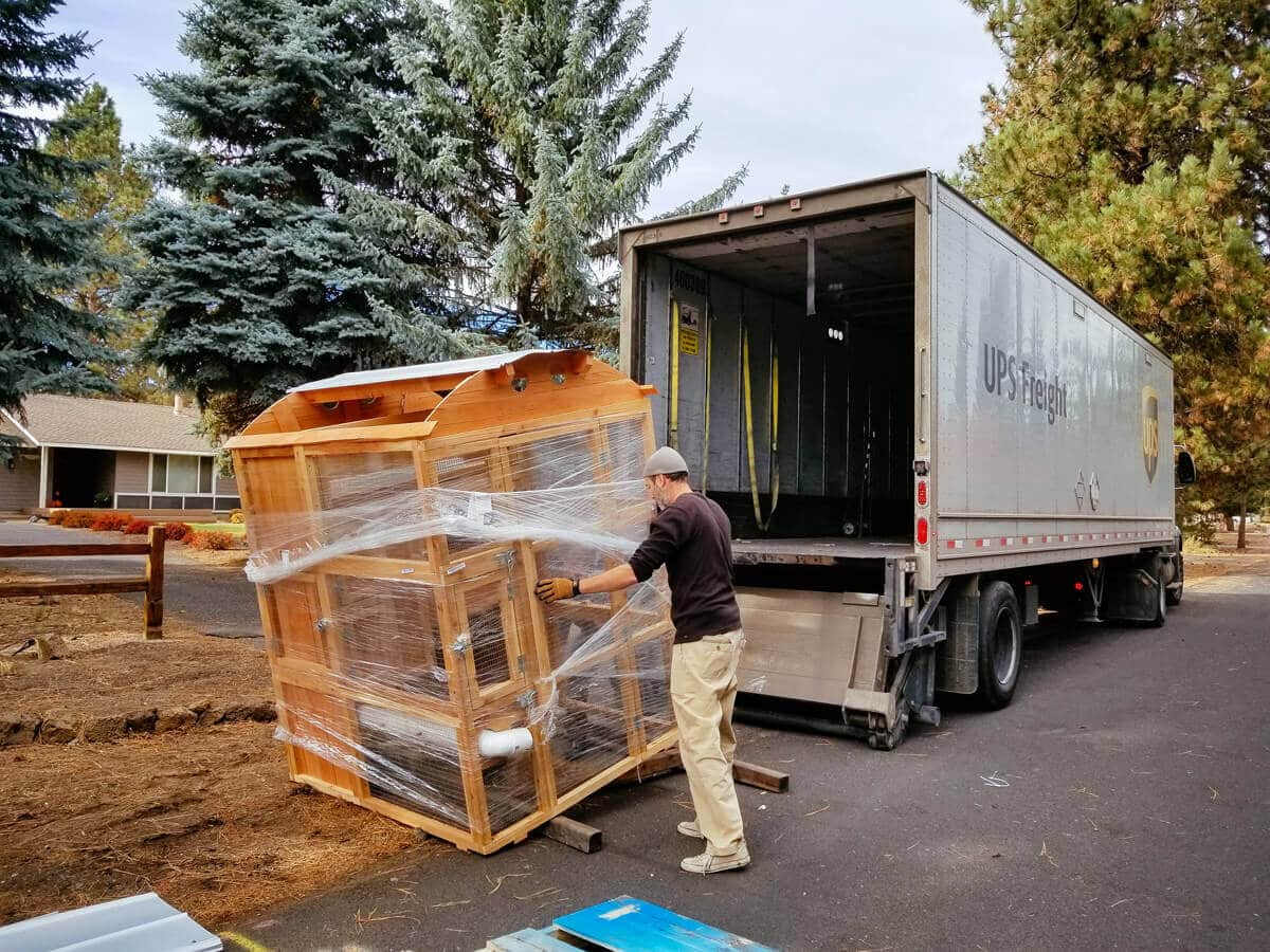 Unloading the chicken coop
