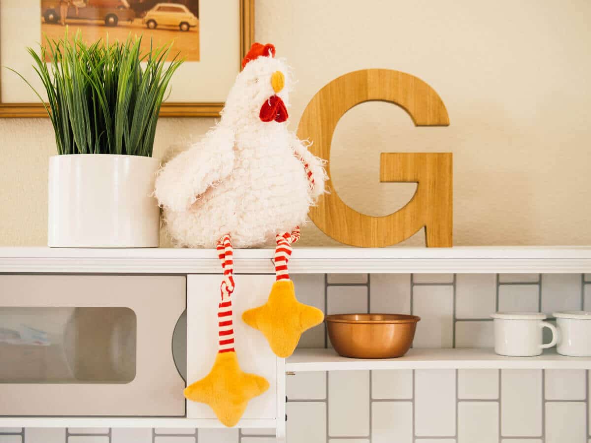 Vertical tile backsplash and fun decorative elements