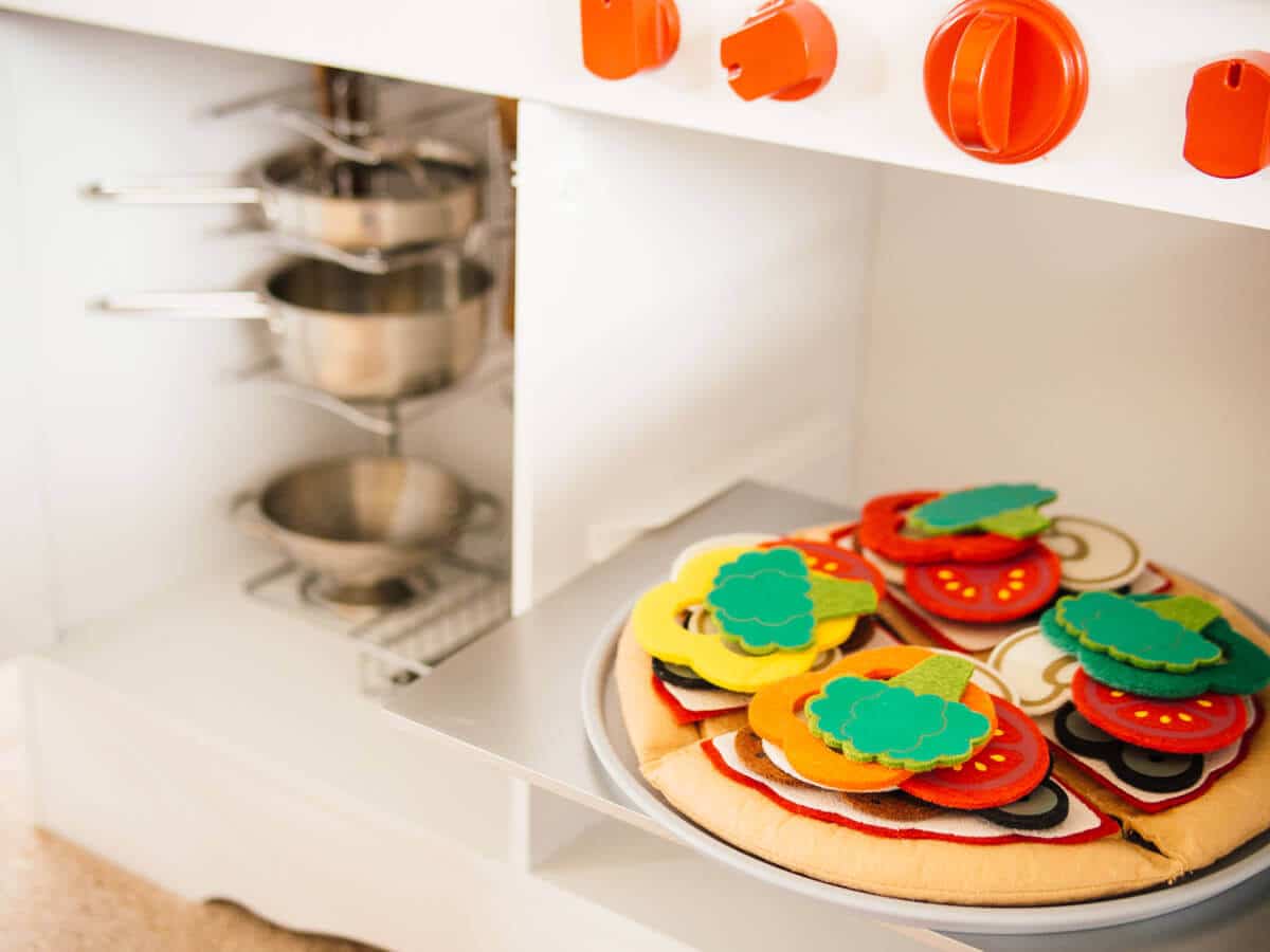 Felt pizza play food