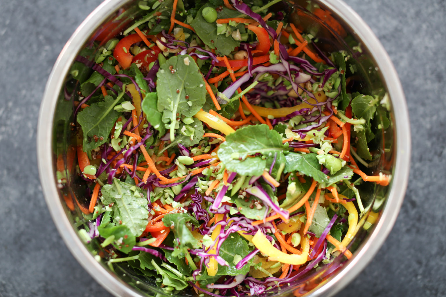 Thai Cashew Chopped Salad with Sesame-Garlic Dressing