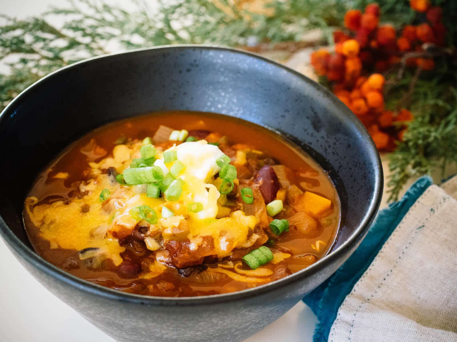 Three bean chili from The New Camp Cookbook