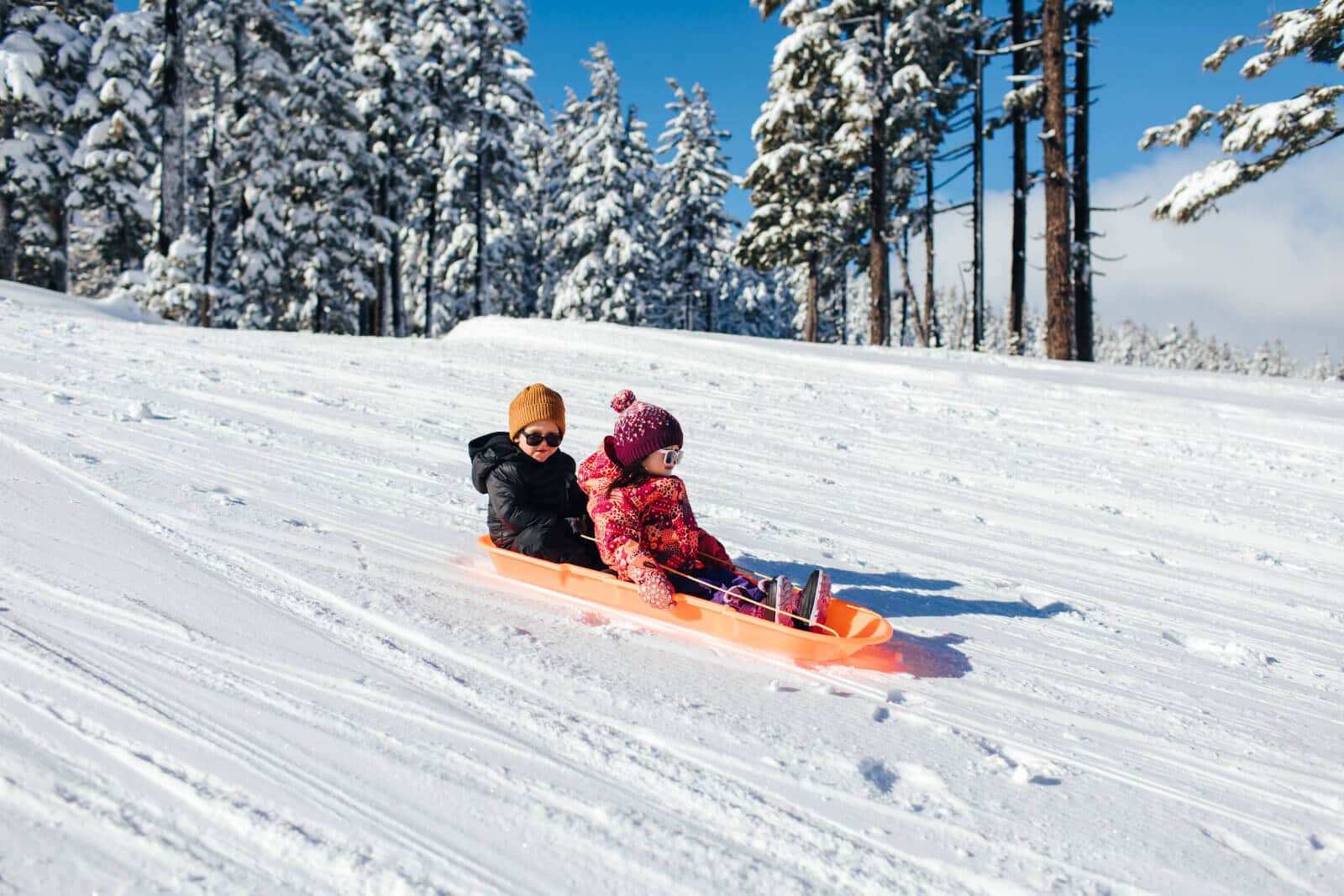 Sledding on Christmas morning