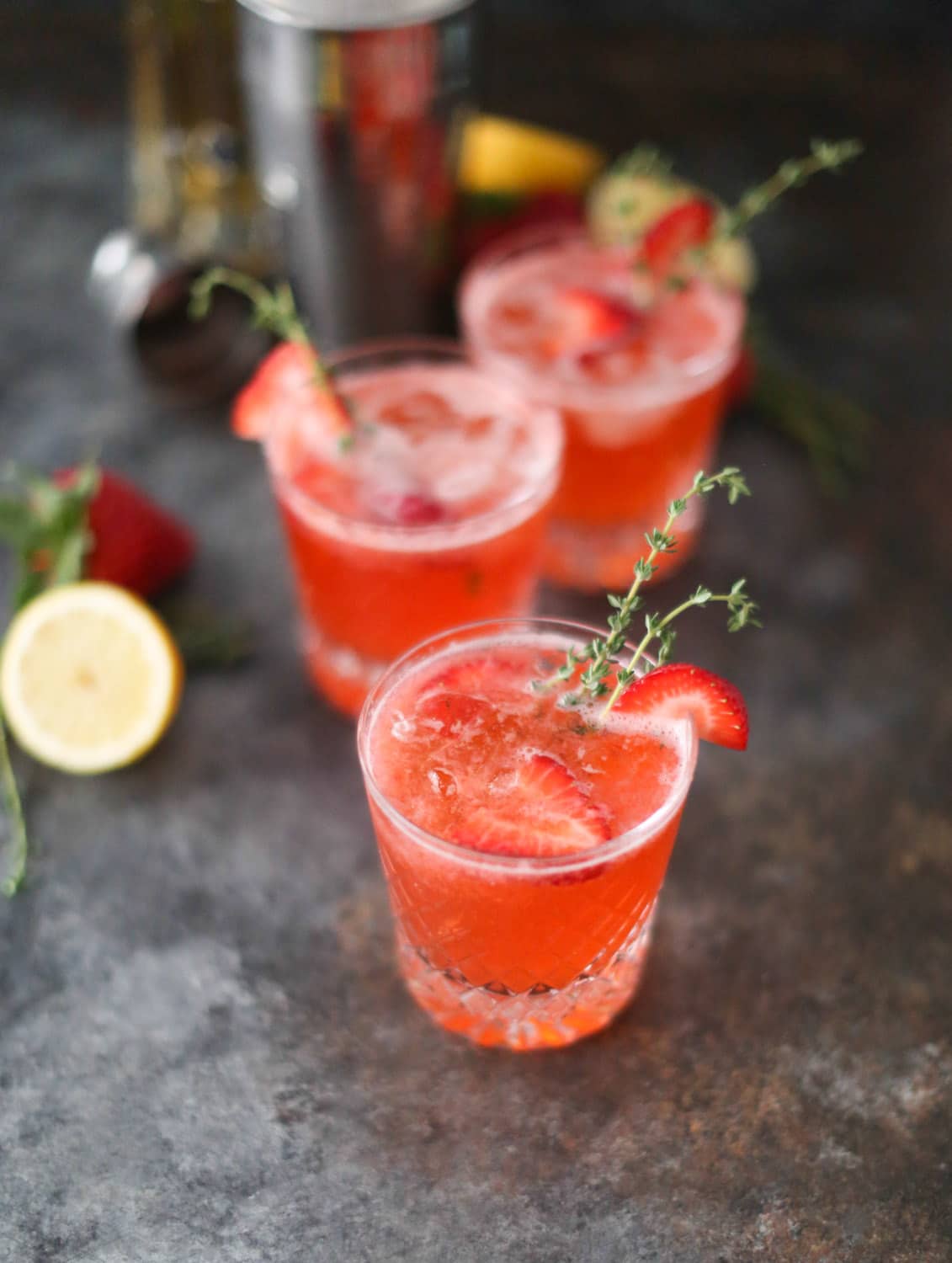 strawberry Thyme cooler cocktail