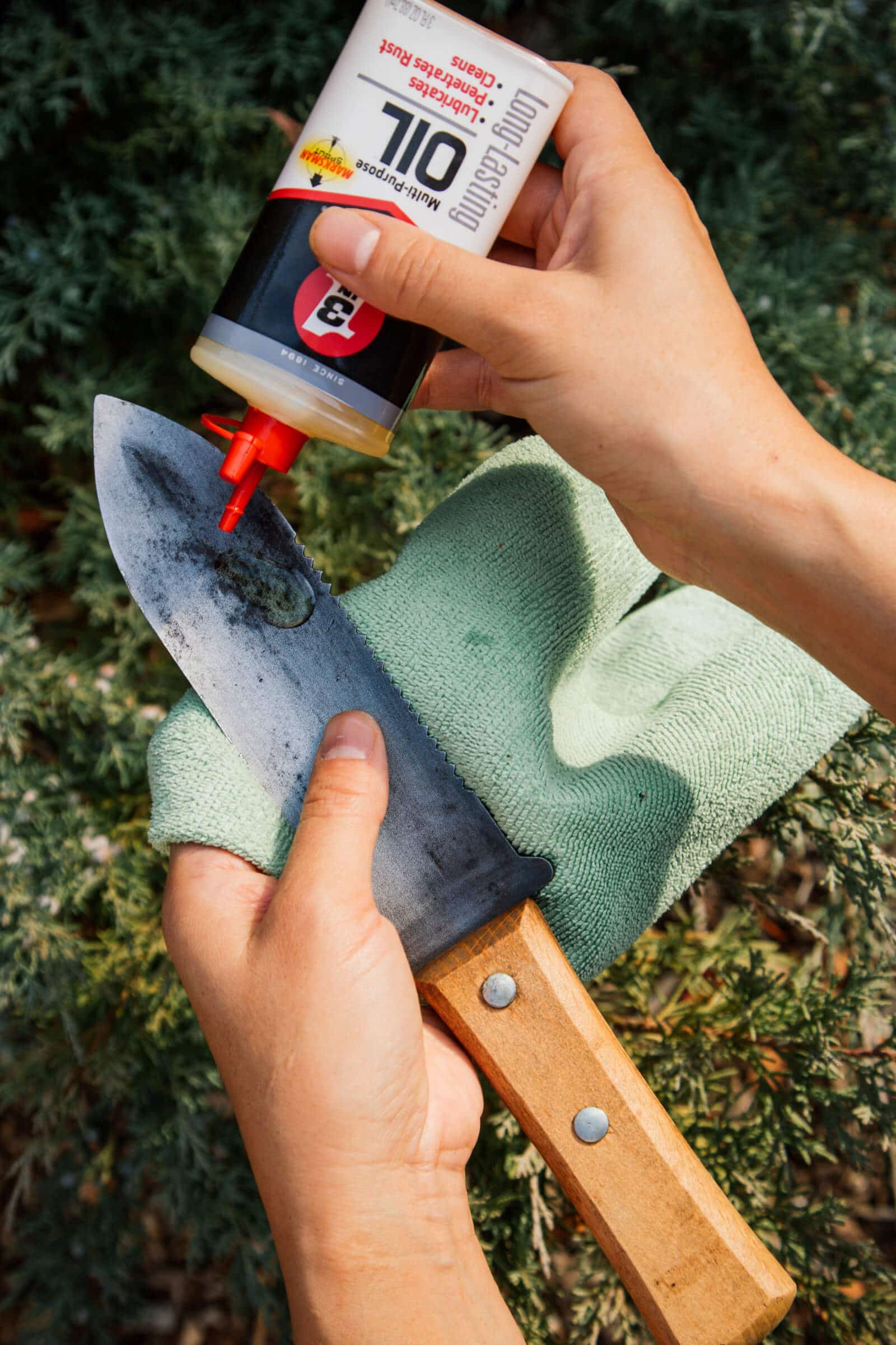 3-In-One Multi-Purpose Oil is a must-have in my garden toolkit for general tool maintenance