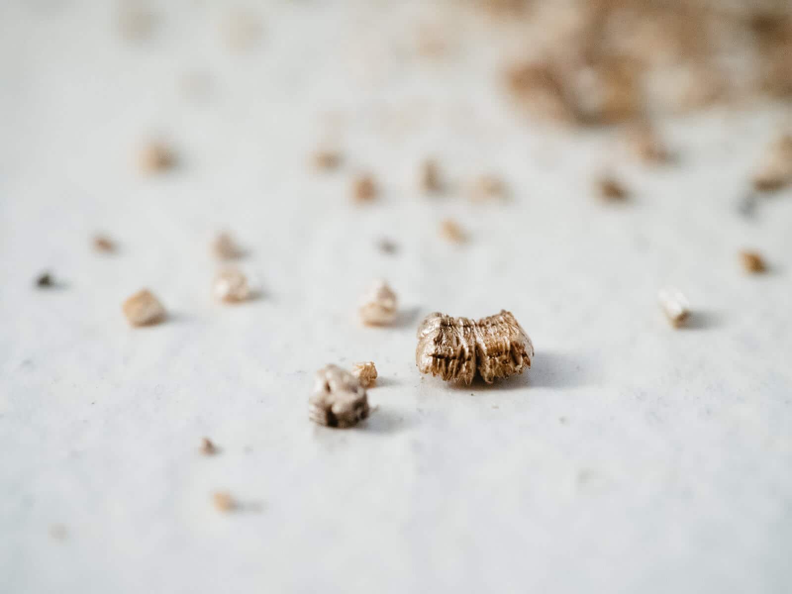 Closeup of exagonal-shaped vermiculite particle