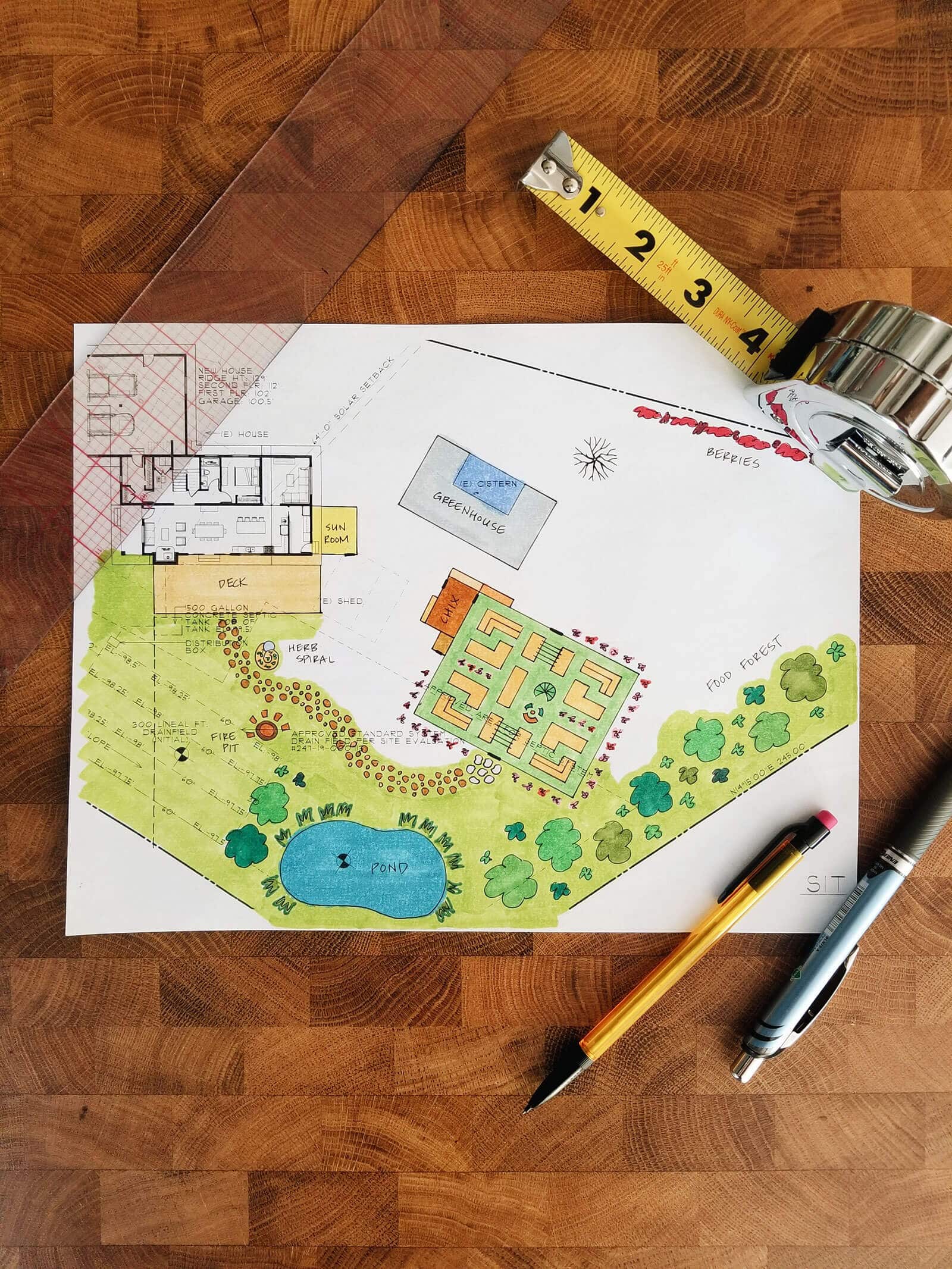 Color rendering of Garden Betty's new garden plans