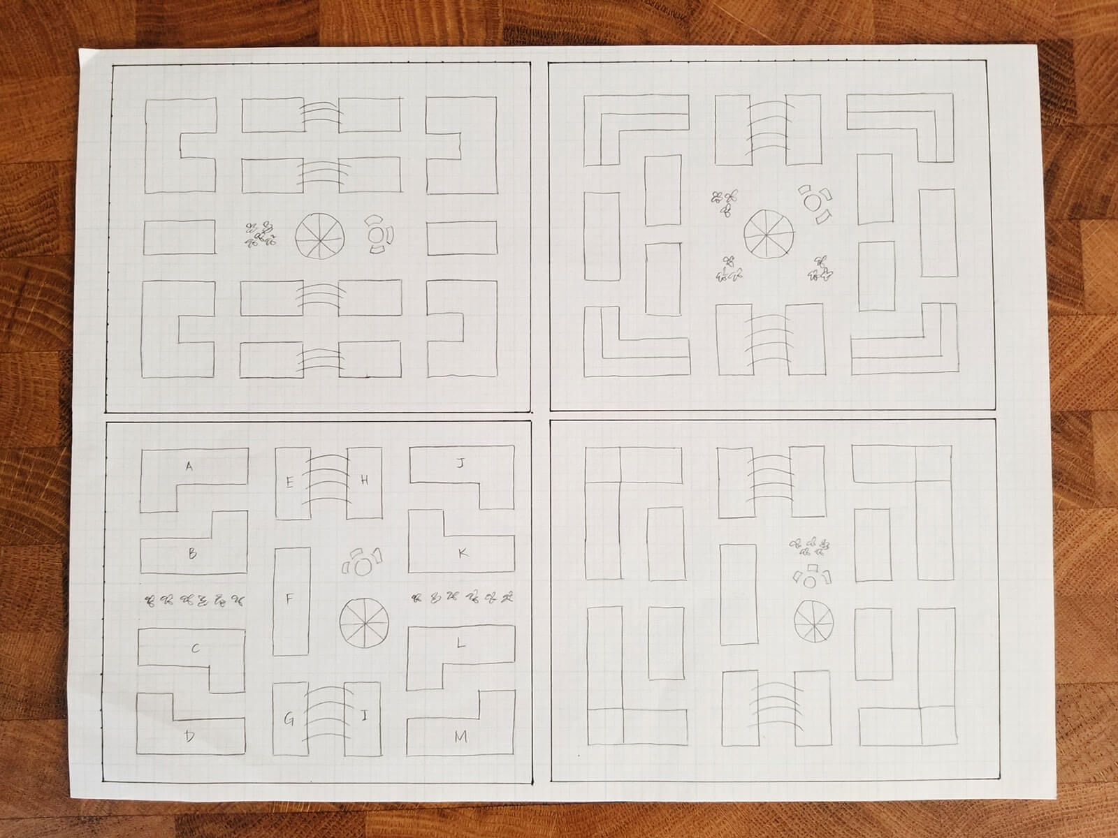 Rough sketch of raised bed layout ideas