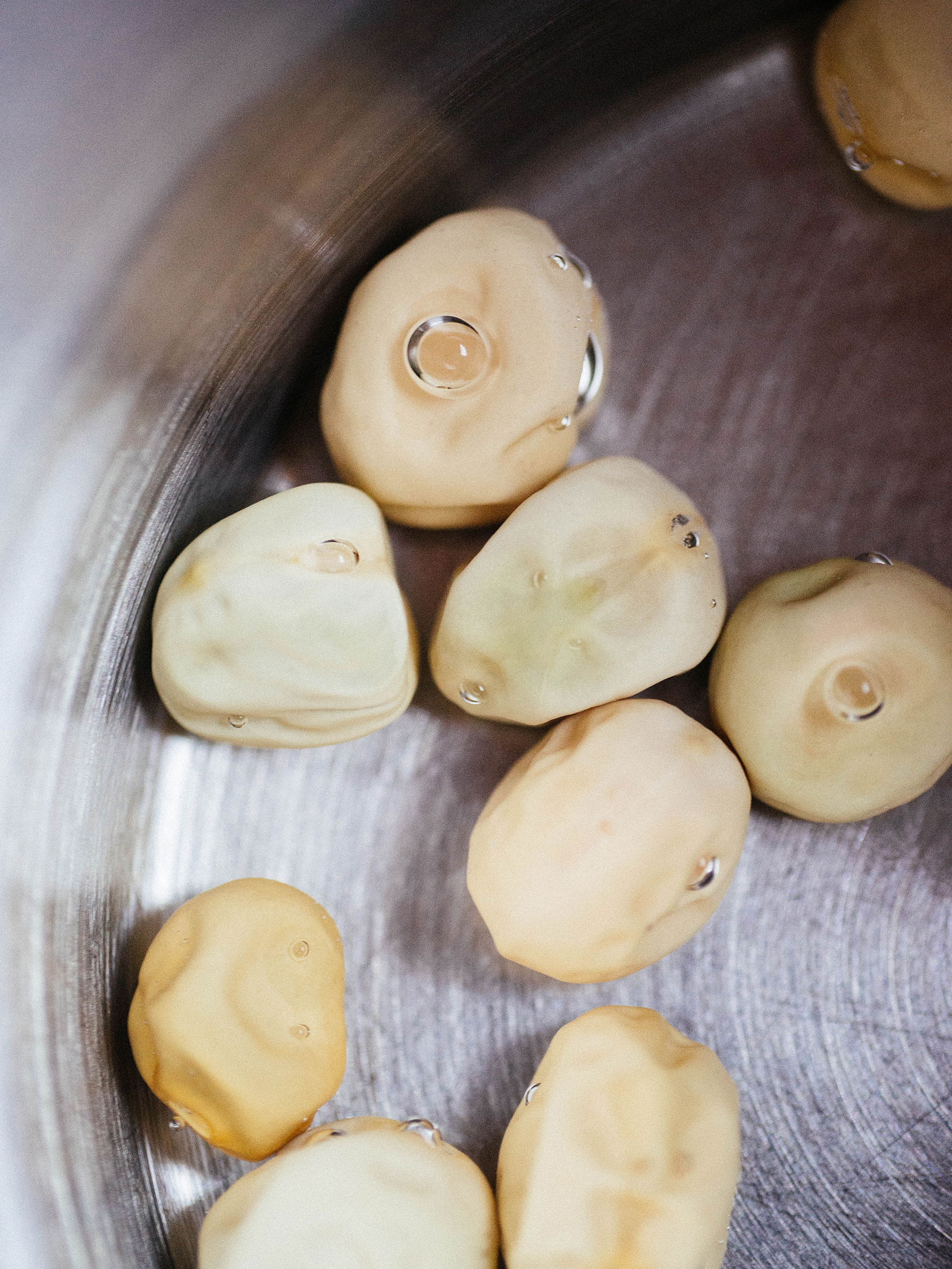 Pea seeds soaking in water